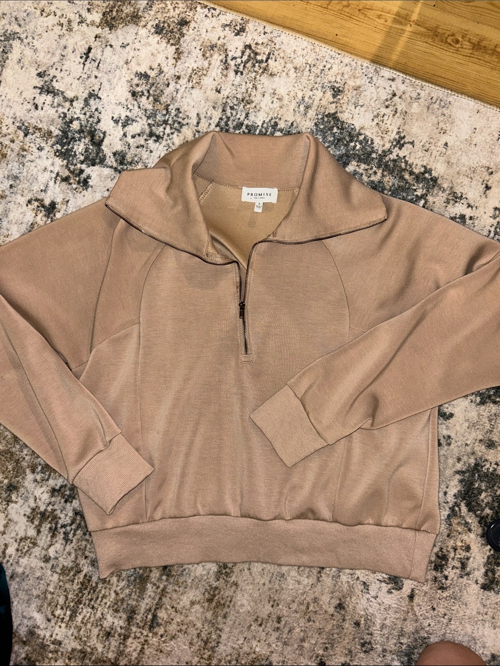 Promise Taupe Half-Zip Pullover Sweatshirt
